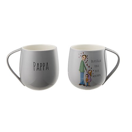 LYKKETEGNING KRUS GRÅ 40CL "JEG ER SÅ GLAD FOR AT DU ER MIN PAPPA"