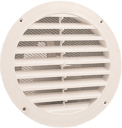 Pisla 31401400 Rister hvit plast 75 mm, Ventilasjon