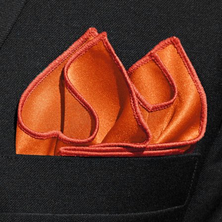 Pochette de costume classique orange vif pour hommes - Pochettes de costume de couleur unie