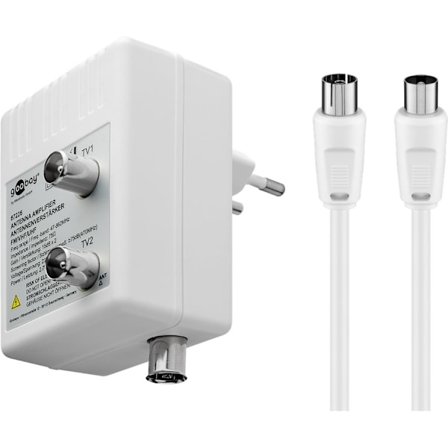 Antenneforstærker til to enheder 15 dB (DVB-T, DVB-T2, DVB-C)