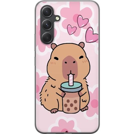 Kompatibelt Mobilskal till Samsung Samsung Galaxy S24 FE Kawaii Capybara Hjärtan Anime Stil Söt Design Djurmotiv TikTok Populärt Present Tjej