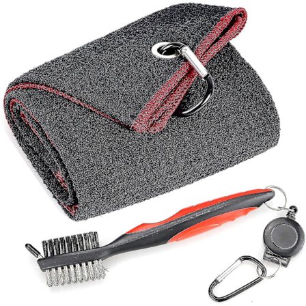 Mikrofiber Waffle Mønster Tri-Fold Golf Håndklæde | Børstværktøjssæt Med Klub Slot Rengøringsmiddel