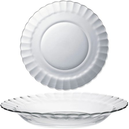 Duralex PICARDIE dyb tallerken, transparent, 230 x 35 mm - sæt med 6 stk. [JUN]