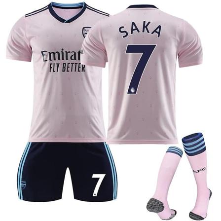 22-23 Arsenal 2 Bortesett #7 Bukayo Saka T-skjorte fotballskjorte - Perfet L