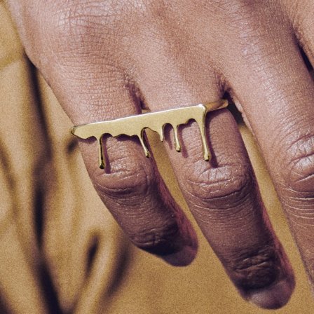 Fahrenheit | Anello doppio in acciaio fuso dorato per uomini - Anelli in acciaio