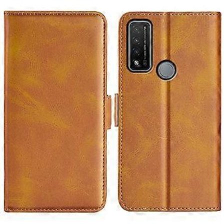 För TCL 20 R 5G Dubbelsidig Magnetisk Spänne Horisontell Flip Telefon Läderfodral med Hållare & Kortfack & Plånbok