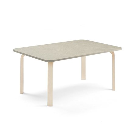 Table ELTON, 1200x700x530 mm, grey linoleum, birch