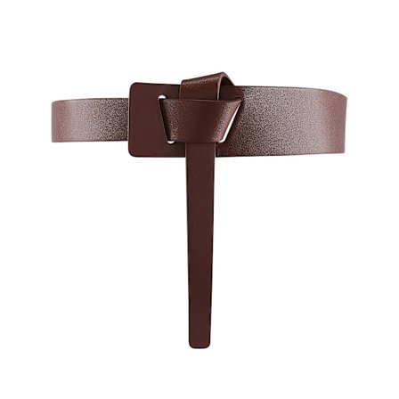 Kvinnelig Mote Lær Knutebelter For Kjole Kveg Skinn Sløyfe PU Lærbelte Uten Spenne TSA Sikker Midje Belte