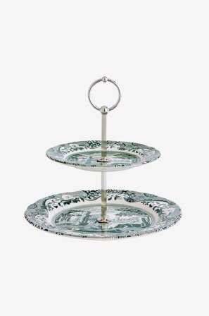 Spode - 2-etasjes kakestativ Heritage Green Italian - Grønn - Serveringsfat - Fra Homeroom