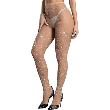 Strømpebukser for kvinner med glitter og steiner