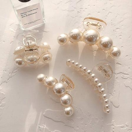 Perle Hårklips, Styling Hårklips Stærk Greb Hårklemmer, Store Hårklips Spænder Anti-Slip Fødselsdagsgave (4 Pak)