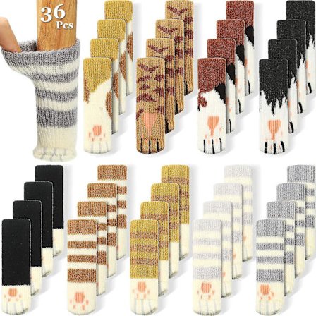 2024 Nytt 36 stycken (9 set) Kattstolsstrumpor Cat Paw Stol Benstrumpor Kattmöbler Strumpor Stickade möbler Soc