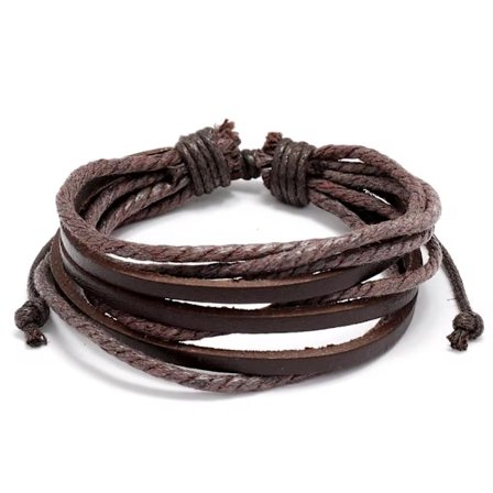7 kpl käsintehdyt rannekorut aitoa nahkaa ruskea miehille