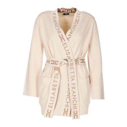 Elisabetta Franchi, Cardigan Beige, Dames, Maat:S