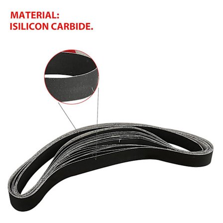 12 stk. 1 x 30 tommer siliciumcarbid slibebånd 400, 600, 800, 1000 korn