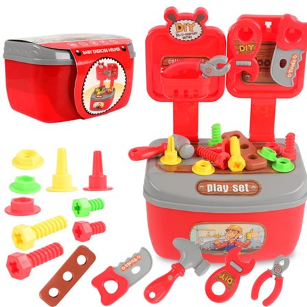 20-dels Verktygsset för Barn, Pedagogiska Leksaker i Verktygslåda, Byggset