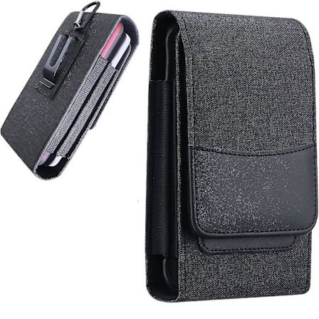 Dobbel Nylon Telefonveske med Belteklips, Midjeveske for Mobiltelefoner Under 7,5 Tommer