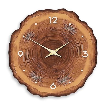 Rustik Väggklocka i Trä 12 Tum - Tyst, Tickfri, Batteridriven Analog Klocka för Vardagsrum, Sovrum, Kök