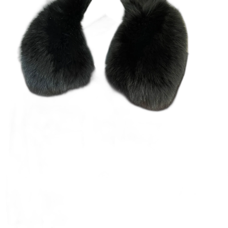 Svart jacka med pälsdetalj från Meotine