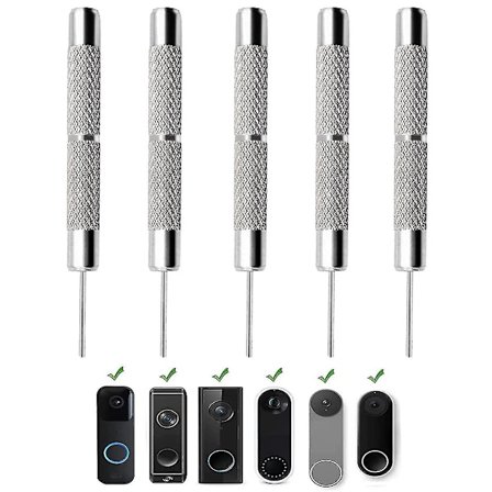 5-pakningspinne for fjerning av dørklokke, utskifting av sikkerhetsnøkkel for fjerning av verktøy, fjern videodørklokke fra festet