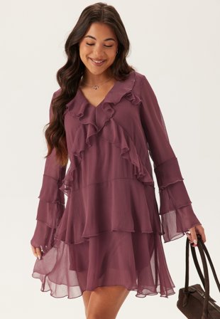 Bubbleroom - Flounce Dress - Old rose - Kläder