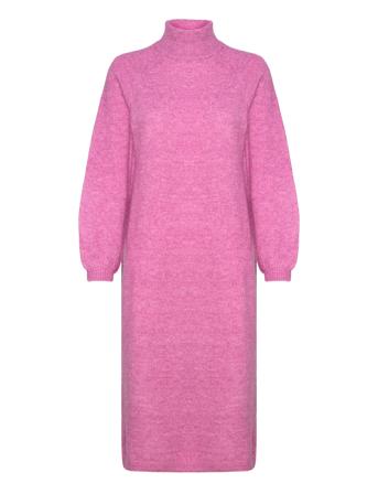 Yasbalis Ls Funnel Knit Dress S. Noos Dresses Knitted Dresses Rosa YAS*Betinget Tilbud