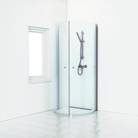 Svedbergs Skoga Duschhörna U-formad, aluminium/klarglas 95x80x198 cm, Badrum