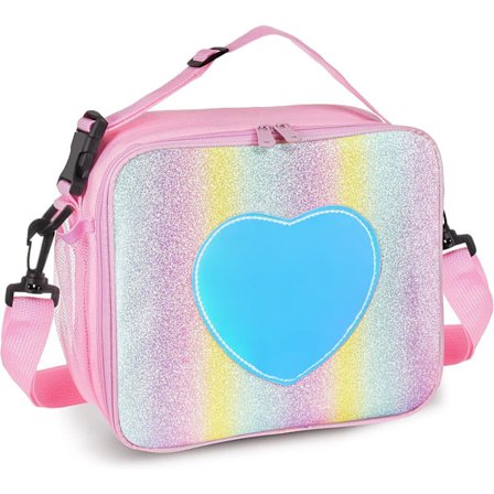 Frokosttaske Isoleret Madkasse - Regnbue Taske Lækagesikker Termisk Genanvendelig Køletaske Picnic Taske Skole Kontor Udendørs Pink