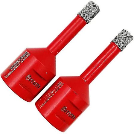 Pieces Diamantbor 8mm Bor Bits Med M14 Gevind Til Tørboring I Porcelæn Fliser Granit Marmor - Rød