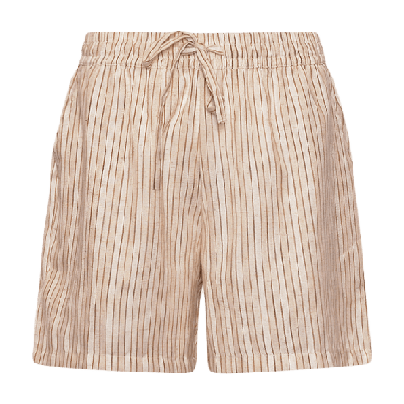 Tiffany Iris, Shorts, Stripe Cotton - Beige/camel Shorts Dam Beige S/M