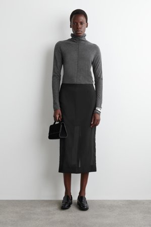 COS Women's Maglia A Collo Alto In Cashmere in Grigio