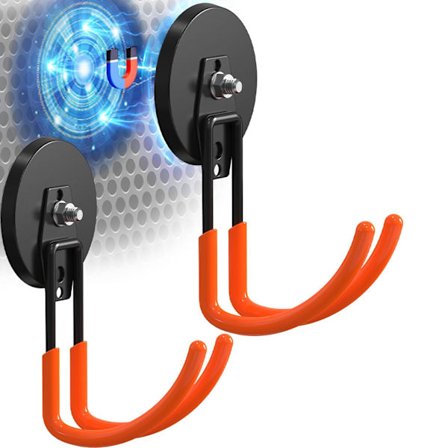 Ekstra store, kraftige magnetiske kroker for oppheng av garasjeverktøy, 3,5 tommer, ekstra store magnetiske oppbevaringskroker, multifunksjonelle, 2-