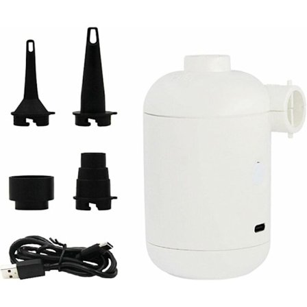 Bärbar USB-uppladdningsbar luftpump för uppblåsbara föremål - Mini sladdlös pump för luftmadrass, badring, snabb uppblåsning och tömning