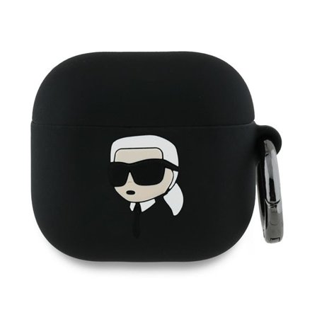 Karl Lagerfeld Silikon Karl Head 3D Fodral för AirPods 4 - Svart