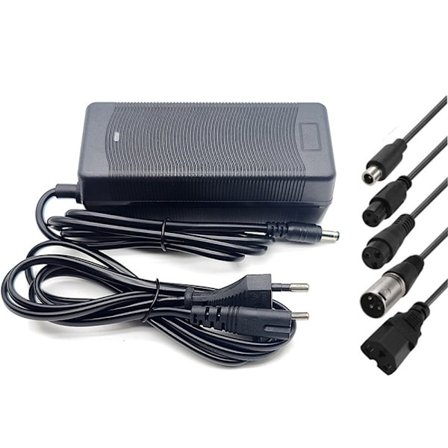 Universal elektrisk sparkesykkel batterilader 42V 2A med 5 kontakter for Xiaomi Ninebot elektrisk sparkesykkel, elsykkel, enhjulssykkel (matt svart)