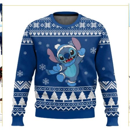 Joulun miehistön kaula-aukko collegepaita, pusero, 3D-painettu talvinen pitkähihainen collegepaita - EL3619 - Koko 4XL