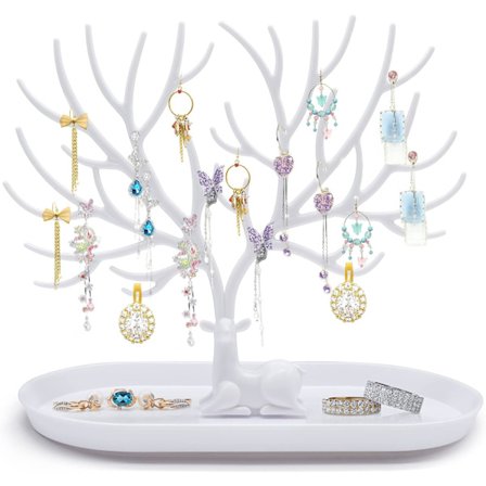 Smyckeshållare i form av ett träd med bricka, smyckeshängande träd, smyckesorganisatör