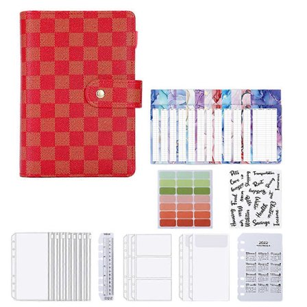 Budgetpärm med kontantkuvertbudget, A6 Sparpärm, Budgetpärm med kuvert med dragkedja (FMY)