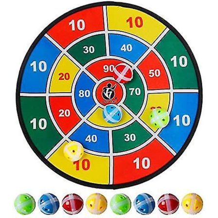 Barne-Darttavle med Borrelås, 8 Baller, Fast grep, Dartspill