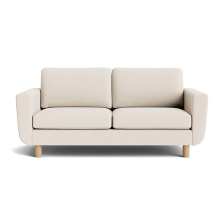 Haven 2 personers sofa - Loop Creme - 184x86x86cm - Slidstærk 2 personers sofa med koldskum og massive egetræsben - Creme farve