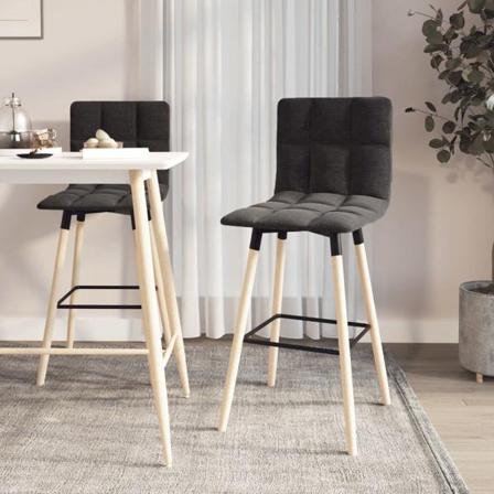 Vidaxl Barstolar 2 St Svart Tyg Svart