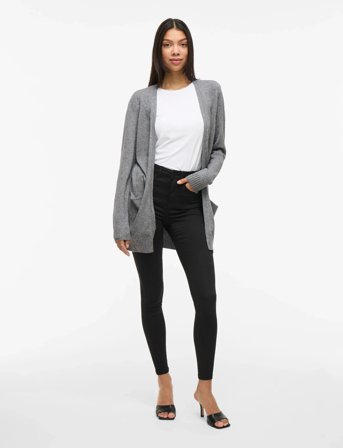 Vila Viril Open L/S Knit Cardigan - Noos - Grey - L