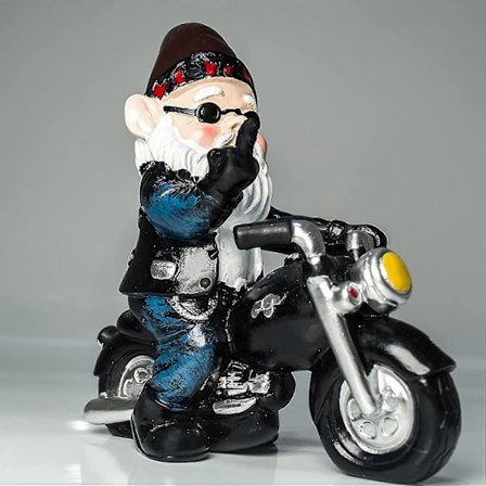 Motorcykel Havenisse Statuette, Motorcykeludstyr, Havenisser Skulptur, Sjove Havenisser Figurer, Udendørs Indretning Til Terrasse, Græsplæne, Have