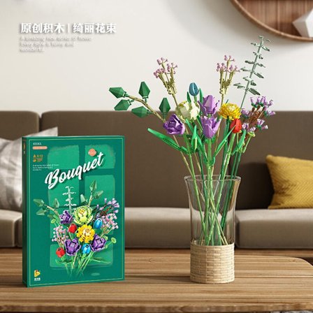 Byggeklodser Blomster Konserverede Blomster Roser Valentinsdag Gave Buket Samlingslegetøj