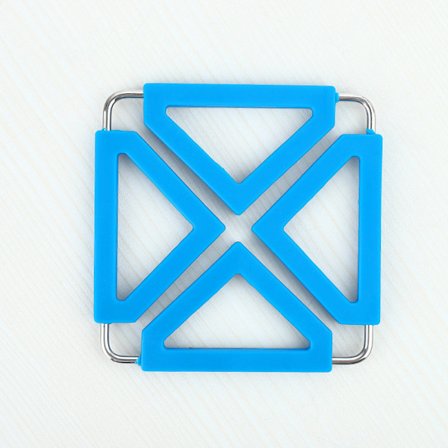 3 st blå silikon rostfritt stål expanderbara grytunderlägg, värmetåliga dynor för hem, kök, non-stick för bordsskiva, skålmattor och tallrikar