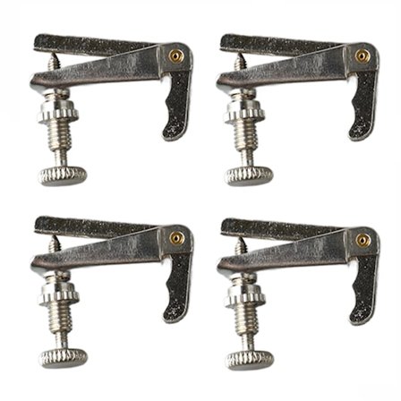 4 stk 1/2 Fiolin Finjusterer Metall Fiolin Streng Justerer Del Musikk Instrument Tilbehør Sølv
