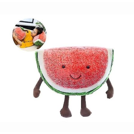 Vannmelon Plysj Fyllt Plysj Myk Lekearmstøtte Myk Søt Vannmelon Pute