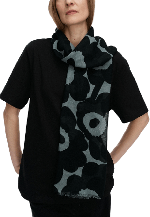 Marimekko FIORE UNIKKO Scarves Halsdukar & Svart ONESIZE