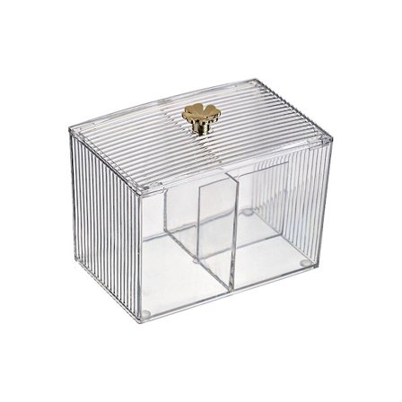 Bomullsrondellsförvaring Badrumsorganisatör Plast Bomullsstavshållare Tampon Kosmetisk