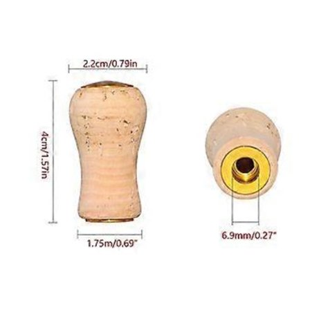 Fiskerulle Handtag Knopp DIY Trä Kork Handtag Knoppar Ersättningsdelar för Baitcast/Daiwa/Spinnfiskerullar Svart